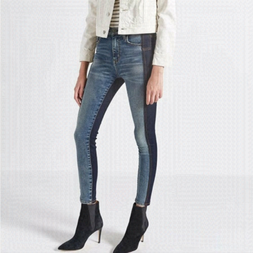 𝅺CURRENT/ELLIOTT The Mashed High Waisted Stiletto Jeans 25